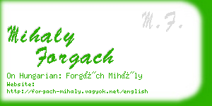 mihaly forgach business card